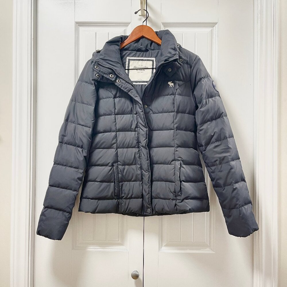 Abercrombie Down Puffer Coat Charcoal – L